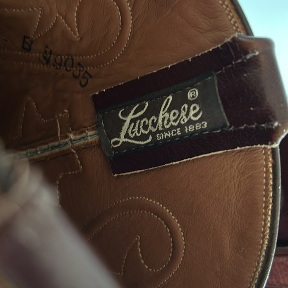 Lucchese • Vintage Women’s Classic Lizard Skin Leather Cowboy Boots Cognac Sz 7 - Picture 6 of 16